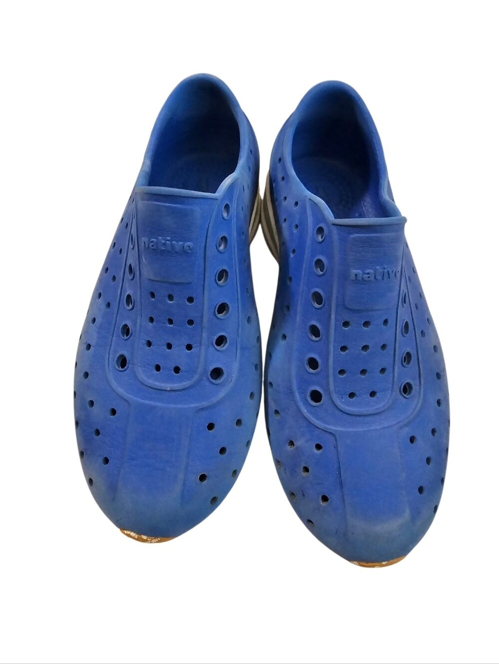 Native Perforated Slip-On Sandals in Blue